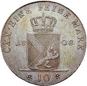 10 Kreuzers - Charles I Frederick, Germany, 1808 reverse image