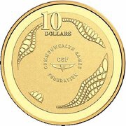 10 Dollars - Elizabeth II 4th Portrait - Commonwealth Games - Gold Proof, Australia, 2018 reverse image