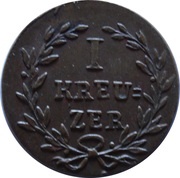 1 Kreuzer - Louis I, Germany, 1820 reverse image