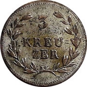 3 Kreuzers - Louis I, Germany, 1820-1825 reverse image