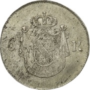 6 Kreuzers - Louis I, Germany, 1819-1822 reverse image