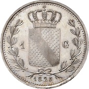 1 Gulden - Louis I, Germany, 1821-1825 reverse image