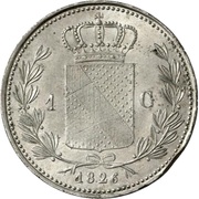 1 Gulden - Louis I, Germany, 1826 reverse image