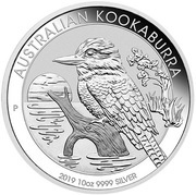 10 Dollars - Elizabeth II 6th Portrait - Australian Kookaburra - Silver Bullion Coin, Australia, 2019 reverse image
