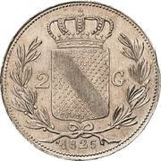 2 Gulden - Louis I, Germany, 1821-1825 reverse image