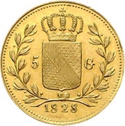 5 Gulden - Louis I reverse image