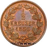 ½ Kreuzer - Frederick I, Germany, 1856 reverse image