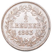 ½ Kreuzer - Frederick I, Germany, 1859-1871 reverse image