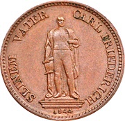 1 Kreuzer - Leopold I Charles Frederick's statue, Germany, 1844 reverse image