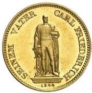 1 Kreuzer - Leopold I Charles Frederick's statue - Gold pattern strike reverse image