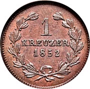 1 Kreuzer - Leopold I, Germany, 1845-1852 reverse image