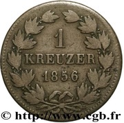 1 Kreuzer - Frederick I, Germany, 1856 reverse image