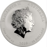10 Dollars - Elizabeth II 4th Portrait - Year of the Pig - Silver Bullion Coin obverse image