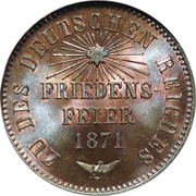 1 Kreuzer - Frederick I Victory over France, Germany, 1871 reverse image