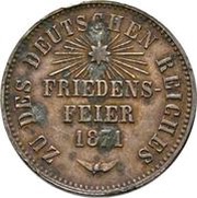 1 Kreuzer - Frederick I Victory over France, Germany, 1871 reverse image