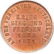 1 Kreuzer - Frederick I Victory over France, Germany, 1871 reverse image