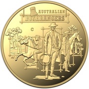 10 Dollars - Elizabeth II 4th Portrait - Australia's Bushrangers - Gold Proof, Australia, 2019 reverse image
