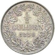 ½ Gulden - Frederick I, Germany, 1856 reverse image