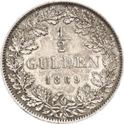 ½ Gulden - Frederick I, Germany, 1867-1869 reverse image