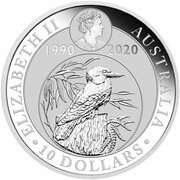 10 Dollars - Elizabeth II 6th Portrait - Kookaburra - 30th Anniversary obverse image