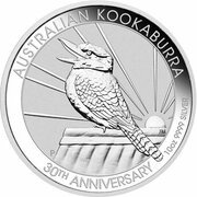 10 Dollars - Elizabeth II 6th Portrait - Kookaburra - 30th Anniversary, Australia, 2020 reverse image