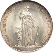 1 Gulden - Frederick I Shooting Festival, Germany, 1863 reverse image