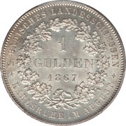 1 Gulden - Frederick I Shooting Festival, Germany, 1867 reverse image