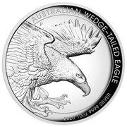 10 Dollars - Elizabeth II 6th Portrait - Australian Wedge-Tailed Eagle - Silver Proof, Australia, 2020 reverse image