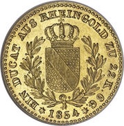 1 Ducat - Frederick I, Germany, 1854 reverse image
