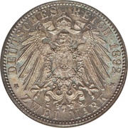 2 Marks - Frederick I, Germany, 1892-1902 reverse image