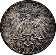 2 Marks - Frederick I Reign, Germany, 1902 reverse image