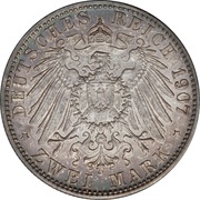 2 Marks - Frederick I Death of Frederick I, Germany, 1907 reverse image
