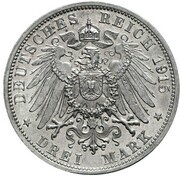 3 Mark - Frederick II, Germany, 1915 reverse image