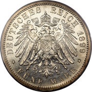 5 Mark - Frederick I, Germany, 1891-1902 reverse image