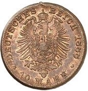10 Mark - Frederick I Pattern, Germany, 1888 reverse image