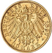 10 Mark - Frederick I, Germany, 1890-1901 reverse image