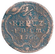 ¼ Kreuzer - Charles Frederick, Germany, 1766 reverse image