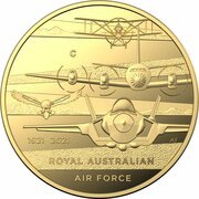10 Dollars - Elizabeth II 6th portrait - Heroes of the Sky - Gold Proof, Australia, 2021 reverse image