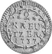 2 Kreutzer - Charles William, Germany, 1737 reverse image