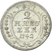 2 Kreutzer - Charles Frederick, Germany, 1742-1749 reverse image
