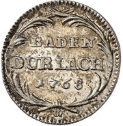 2½ Kreuzer - Charles Frederick, Germany, 1768 reverse image