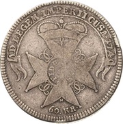 60 Kreuzer - Charles Frederick Administrationsgulden, Germany, 1740 reverse image