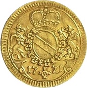 ½ Ducat - Charles William, Germany, 1721 reverse image