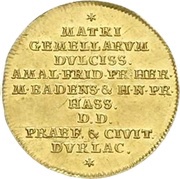 1 Ducat - Charles Frederick Durlach; Birth of twin daughters, Germany, 1776 reverse image