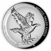 10 Dollars In the name of Elizabeth II; 6th Portrait - Australian Wedge-Tailed Eagle - Silver Bullion, Australia, 2023 reverse image