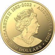 10 Dollars In the name of Elizabeth II; 6th portrait - Creatures of the Deep - Gold Proof obverse image