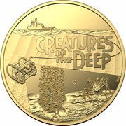 10 Dollars In the name of Elizabeth II; 6th portrait - Creatures of the Deep - Gold Proof, Australia, 2023 reverse image