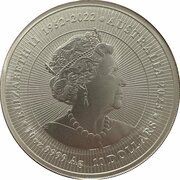 10 Dollars In the name of Elizabeth II; 6th Portrait - Kangaroo & Joey - Silver; High Relief obverse image