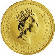 15 Dollars - Elizabeth II 3rd Portrait - Australian Nugget - Gold Bullion Coin obverse image