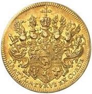 1 Ducat - Francis Conrad of Stadion Homage of the City of Bamberg, Germany, 1753 reverse image